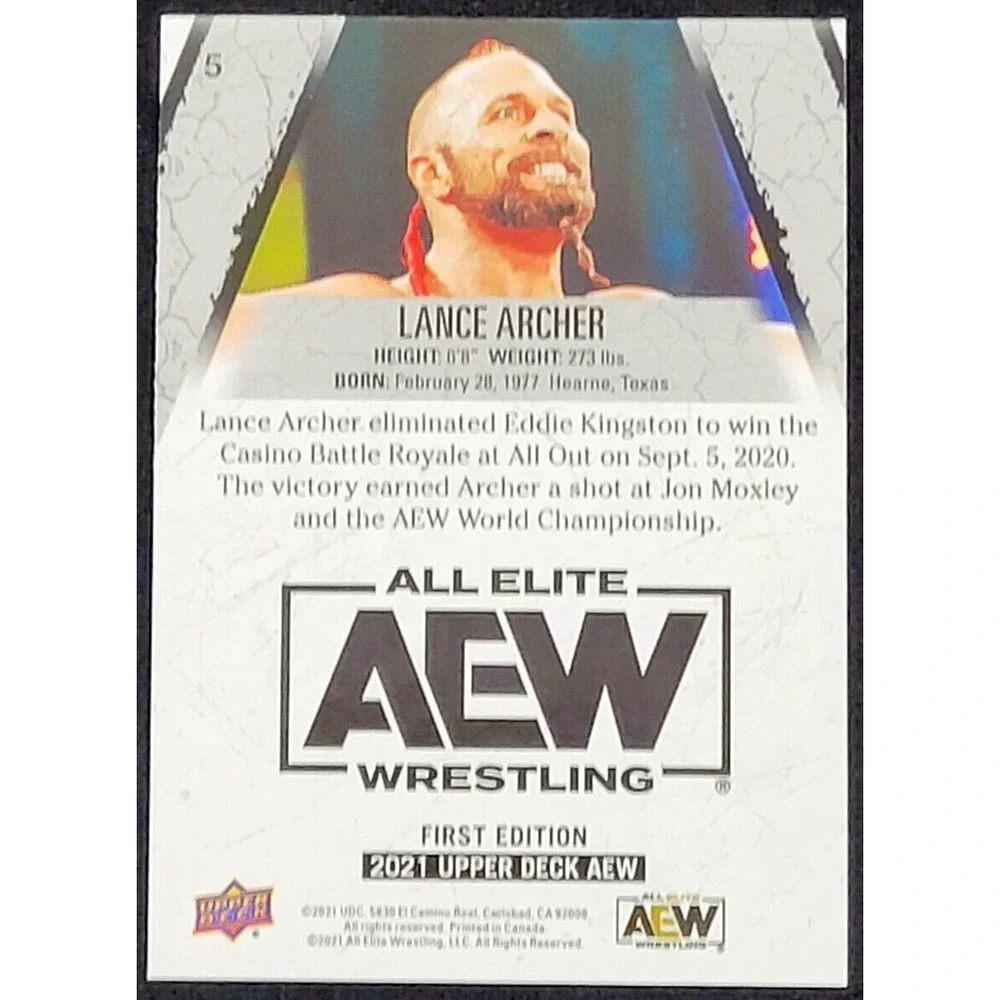 2021‎ UPPER DECK AEW LANCE ARCHER FINISHER